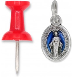 Pack of 10 - Mini Miraculous Medal Pendant for Charm Bracelet or Necklace, 1/2" Silver and Blue, Small - Made in Italy $8.84 ...