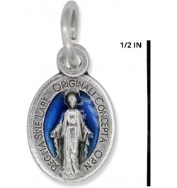 Pack of 10 - Mini Miraculous Medal Pendant for Charm Bracelet or Necklace, 1/2" Silver and Blue, Small - Made in Italy $8.84 ...