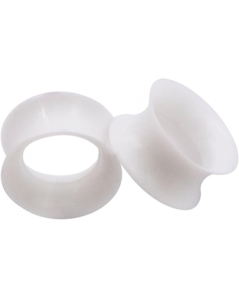 1 Pair/3Pairs Black/White/Transparent Soft Silicone Flexible Ear Skin Tunnels Plugs Expanders Gauges Hollow Body Piercing 2G-...