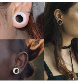 1 Pair/3Pairs Black/White/Transparent Soft Silicone Flexible Ear Skin Tunnels Plugs Expanders Gauges Hollow Body Piercing 2G-...