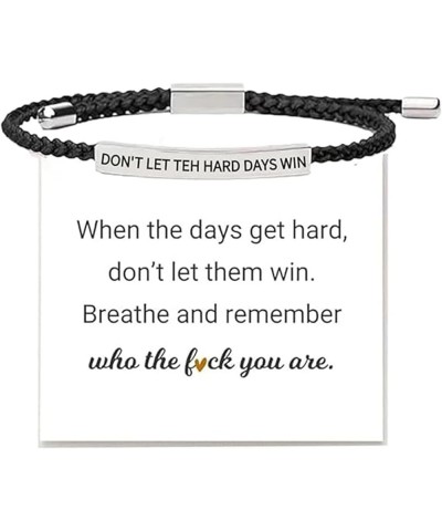 Dont Let The Hard Days Win Bracelet for Women Handmade Braided Wrap To Best Friend Inspirational Jewelry Gift Stainless Steel...