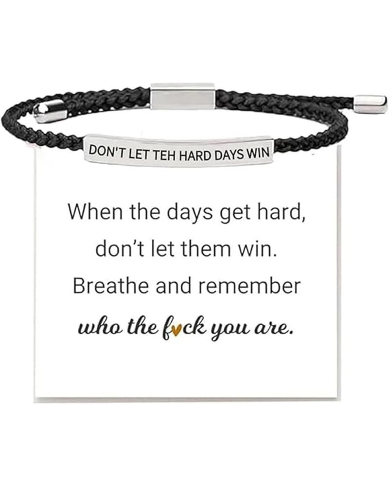 Dont Let The Hard Days Win Bracelet for Women Handmade Braided Wrap To Best Friend Inspirational Jewelry Gift Stainless Steel...