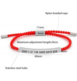 Dont Let The Hard Days Win Bracelet for Women Handmade Braided Wrap To Best Friend Inspirational Jewelry Gift Stainless Steel...