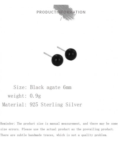 Sterling Silver Round Black Onyx Stud Earrings in 100% Hypoallergenic Jewelry $6.83 Others