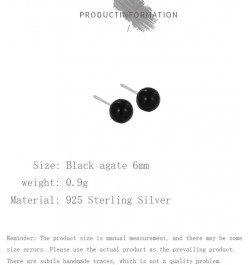 Sterling Silver Round Black Onyx Stud Earrings in 100% Hypoallergenic Jewelry $6.83 Others