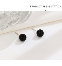 Sterling Silver Round Black Onyx Stud Earrings in 100% Hypoallergenic Jewelry $6.83 Others