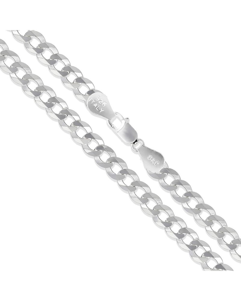 Men's Women's Sterling Silver Flat Curb Chain 1.2mm-4.4mm Solid 925 Italy Link Necklace 3.7mm Length 28 Inches $10.63 Necklaces