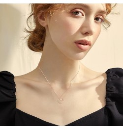 Solid 14K Yellow/Rose Gold Diamond Open-spaced Heart/Bar Pendant Necklace for Wife/Mother/Women, 0.035 ct.tw Diamond Open Hea...