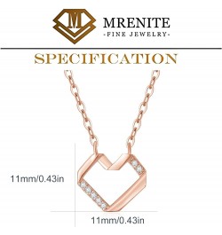 Solid 14K Yellow/Rose Gold Diamond Open-spaced Heart/Bar Pendant Necklace for Wife/Mother/Women, 0.035 ct.tw Diamond Open Hea...