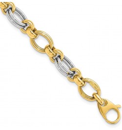 Gold 14k Two-tone Polished Fancy Link Bracelet - 7.5" - Made In Italy $227.12 Bracelets