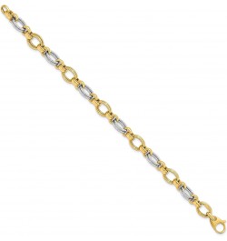 Gold 14k Two-tone Polished Fancy Link Bracelet - 7.5" - Made In Italy $227.12 Bracelets