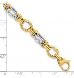 Gold 14k Two-tone Polished Fancy Link Bracelet - 7.5" - Made In Italy $227.12 Bracelets