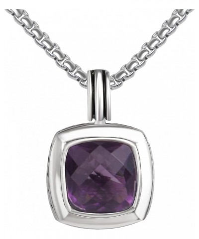 Designer Inspired Twisted Cable Necklace 14mm Cubic Zirconia Pendant Necklace for Women Gift Purple $18.28 Necklaces