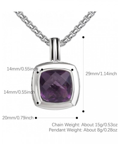 Designer Inspired Twisted Cable Necklace 14mm Cubic Zirconia Pendant Necklace for Women Gift Purple $18.28 Necklaces