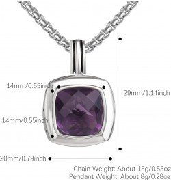 Designer Inspired Twisted Cable Necklace 14mm Cubic Zirconia Pendant Necklace for Women Gift Purple $18.28 Necklaces