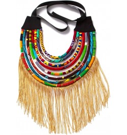 African Ankara Handmade Necklace for Women Multi Strand Fabric Shawl Exotic Necklace color3 $17.67 Necklaces