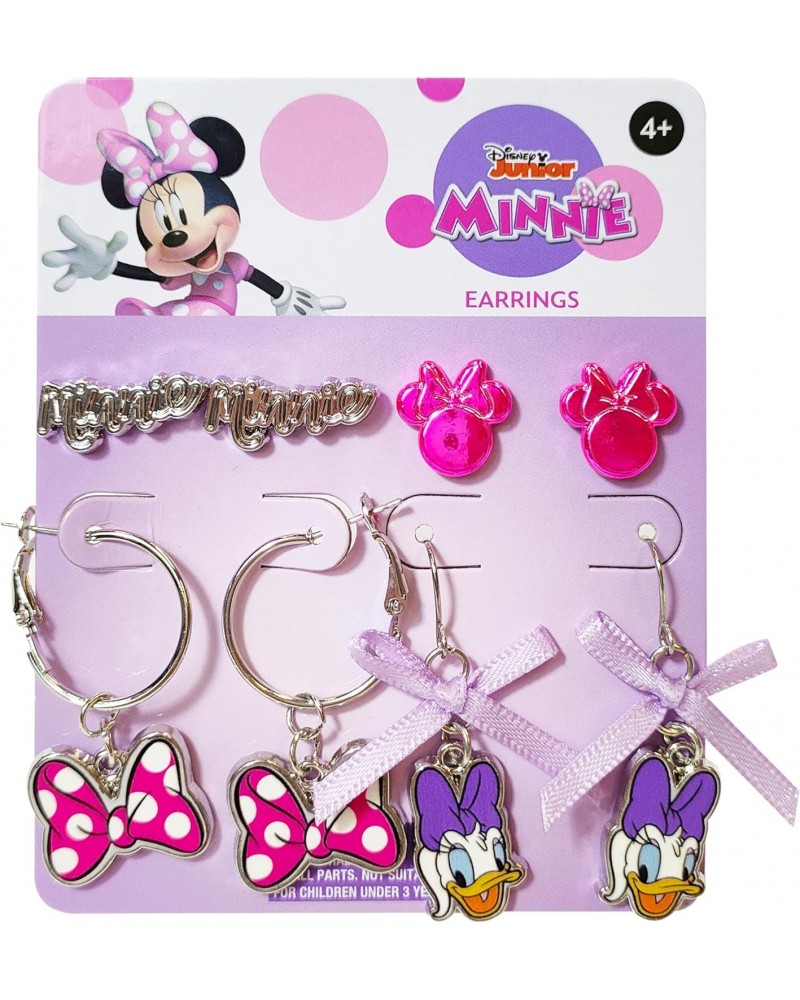 Disney Earrings 4 Disney Hypoallergenic Earrings for Girls 2 Stud Earrings 2 Fishhook Drop Cute Earrings with Charms One Size...