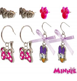 Disney Earrings 4 Disney Hypoallergenic Earrings for Girls 2 Stud Earrings 2 Fishhook Drop Cute Earrings with Charms One Size...