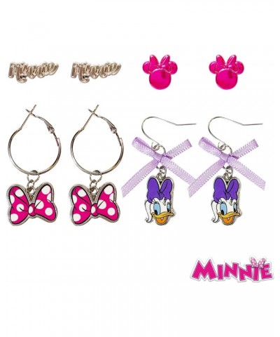 Disney Earrings 4 Disney Hypoallergenic Earrings for Girls 2 Stud Earrings 2 Fishhook Drop Cute Earrings with Charms One Size...