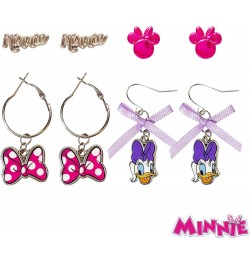 Disney Earrings 4 Disney Hypoallergenic Earrings for Girls 2 Stud Earrings 2 Fishhook Drop Cute Earrings with Charms One Size...