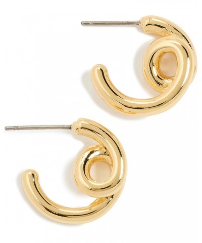 Women's Looped Tube Small Hoop Earrings Pale Gold $13.71 Earrings