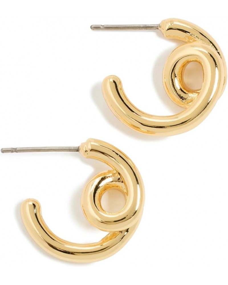 Women's Looped Tube Small Hoop Earrings Pale Gold $13.71 Earrings