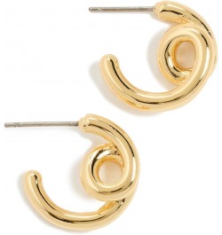 Women's Looped Tube Small Hoop Earrings Pale Gold $13.71 Earrings