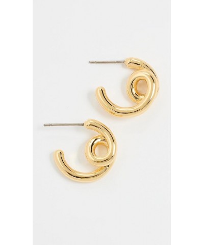 Women's Looped Tube Small Hoop Earrings Pale Gold $13.71 Earrings