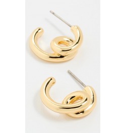 Women's Looped Tube Small Hoop Earrings Pale Gold $13.71 Earrings