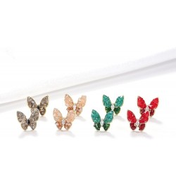 Butterfly Shape Golden Stud Earrings for Women Girls Red $7.94 Earrings