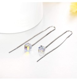 Heart/Butterfly/Cube Threader Dangle Drop Earrings - 925 Sterling Silver Long Chain Earring for Women Baroque Hook Drop Earri...