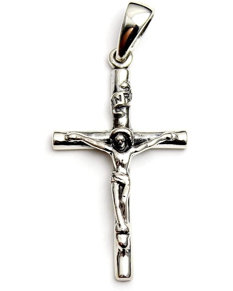 COSUMOSU Jesus Crucifix Cross 925 Sterling Silver Pendant for Men Women Silver $25.92 Pendants