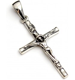 COSUMOSU Jesus Crucifix Cross 925 Sterling Silver Pendant for Men Women Silver $25.92 Pendants