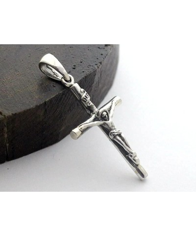 COSUMOSU Jesus Crucifix Cross 925 Sterling Silver Pendant for Men Women Silver $25.92 Pendants