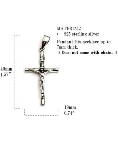 COSUMOSU Jesus Crucifix Cross 925 Sterling Silver Pendant for Men Women Silver $25.92 Pendants