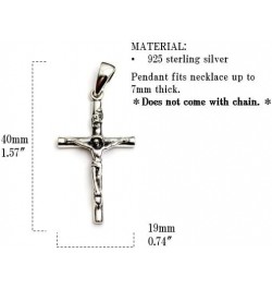 COSUMOSU Jesus Crucifix Cross 925 Sterling Silver Pendant for Men Women Silver $25.92 Pendants