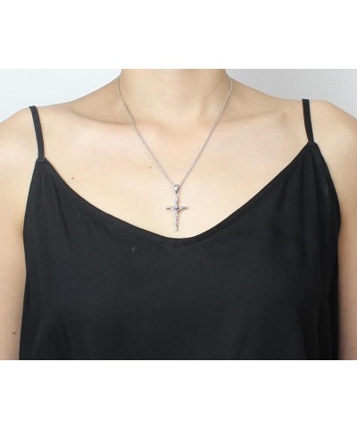 COSUMOSU Jesus Crucifix Cross 925 Sterling Silver Pendant for Men Women Silver $25.92 Pendants