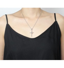 COSUMOSU Jesus Crucifix Cross 925 Sterling Silver Pendant for Men Women Silver $25.92 Pendants