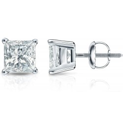 IGI Certified 1 1/2 to 8 Carat Princess Cut Lab Grown Diamond Stud Earrings for Women in 14k Gold or Platinum (H-I Color, VS1...