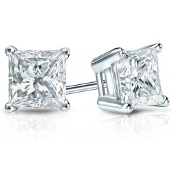 IGI Certified 1 1/2 to 8 Carat Princess Cut Lab Grown Diamond Stud Earrings for Women in 14k Gold or Platinum (H-I Color, VS1...