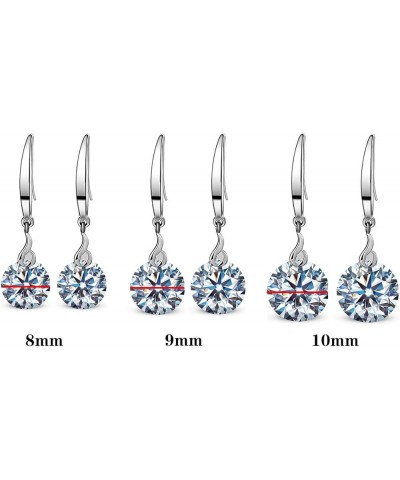 14k White Gold Plated 925 Sterling Silver Naked Drill Swarovski Element Crystal Dangle Earrings for Women 8mm Clear $9.90 Ear...