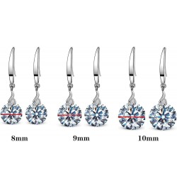 14k White Gold Plated 925 Sterling Silver Naked Drill Swarovski Element Crystal Dangle Earrings for Women 8mm Clear $9.90 Ear...