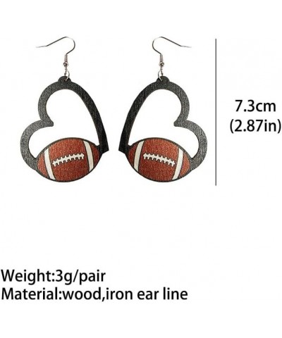 Sports Game Ball Football Basketball Wooden Leopard Print Tassel Drop Earrings for Women Holiday Round Baseball Soccer Volley...