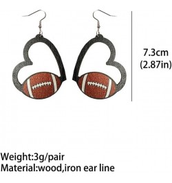 Sports Game Ball Football Basketball Wooden Leopard Print Tassel Drop Earrings for Women Holiday Round Baseball Soccer Volley...