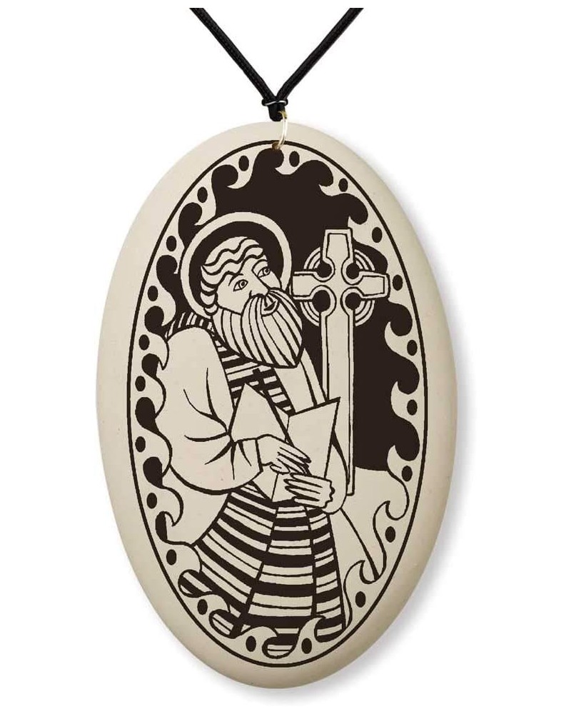 Saint Columba Medal on Braided Cord | Patron of Ireland, Scotland, Poets, and bookbinders $12.42 Necklaces