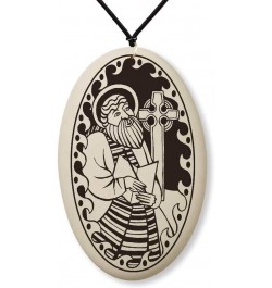 Saint Columba Medal on Braided Cord | Patron of Ireland, Scotland, Poets, and bookbinders $12.42 Necklaces