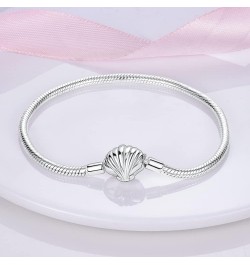 925 Sterling Silver LOVE With Clear CZ Clasp Snake Chain Bracelet Basic Charm Bracelets Fit Any Charm, with for Teen Girls Wo...