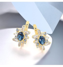 925 Sterling Silver Cluster Gemstone Earrings for Women Square-Blue $13.02 Earrings