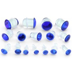 Blue Color Front Single Flare Glass Plugs/Gauges (1 pair - 2 Pieces) 6G (4mm) $9.78 Body Jewelry