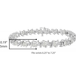 .925 Sterling Silver 4 Cttw Miracle-Set Diamond & Created Birthstone Caged Wave 7" Tennis Bracelet (H-I Color, I1-I2 Clarity)...